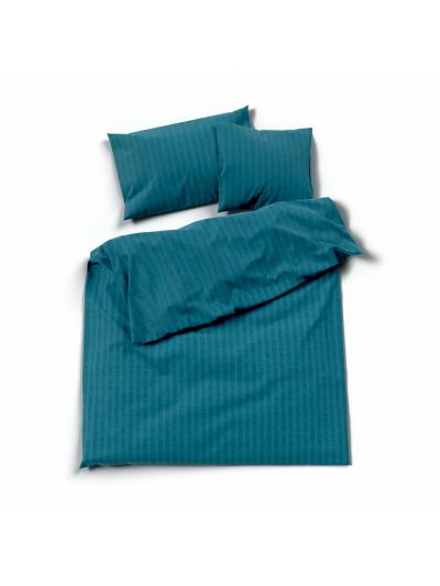 Lotus Bettw&auml;sche Satin Seersucker uni Pazifik