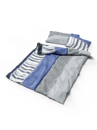 Lotus Bettw&auml;sche Seersucker Rainald blau