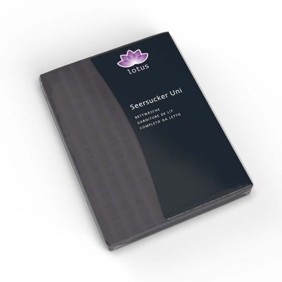 Lotus Bettwäsche Satin Seersucker uni Graphit