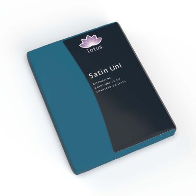 Lotus Satin Spannbetttuch Pazifik