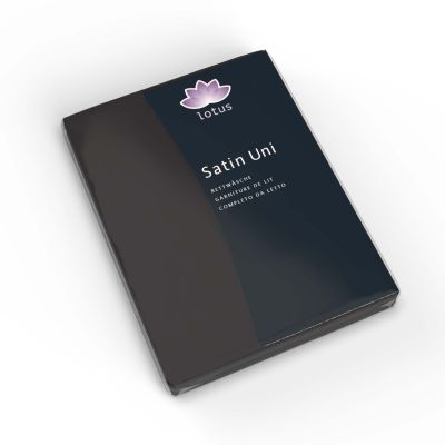 Lotus Satin Spannbetttuch Schwarz