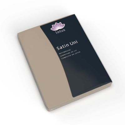 Lotus Satin Spannbetttuch Taupe